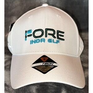 NWT WHITE PUKKA FORE INDOOR GOLF CAP SNAPBACK HAT STEVENS POINT WISCONSIN